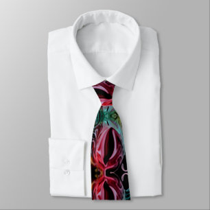 Abstract Pattern in Black, Maroon Neck Tie
