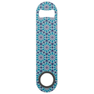Abstract Pattern In Blue And Grey Bar Key