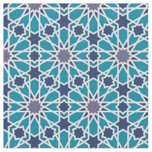 Abstract Pattern In Blue And Grey Fabric