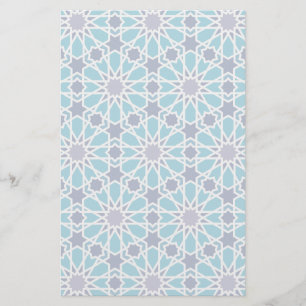 Abstract Pattern In Blue And Grey Stationery