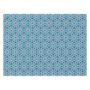 Abstract Pattern In Blue And Grey Tablecloth