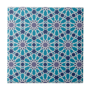 Abstract Pattern In Blue And Grey Tile