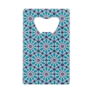 Abstract Pattern In Blue And Grey Wallet Bottle Opener