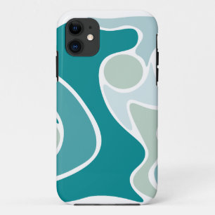 Abstract pattern in blue shades iPhone 11 case