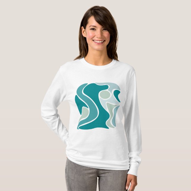 Abstract pattern in blue shades T-Shirt (Front Full)
