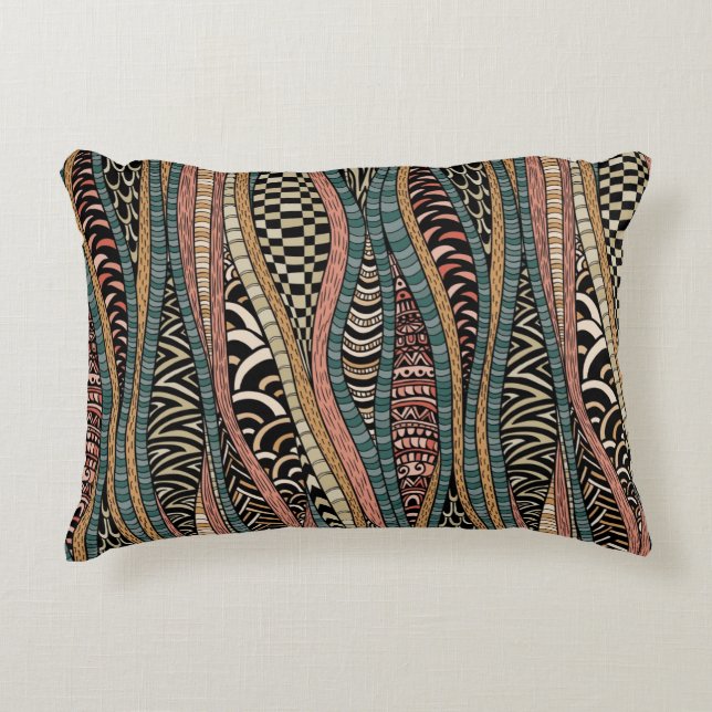 Abstract pattern in ethnic style decorative pillow (Front)