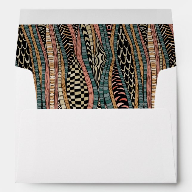 Abstract pattern in ethnic style envelope (Back (Bottom))