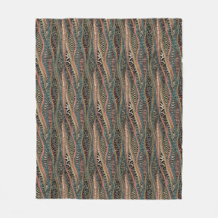 Abstract pattern in ethnic style fleece blanket