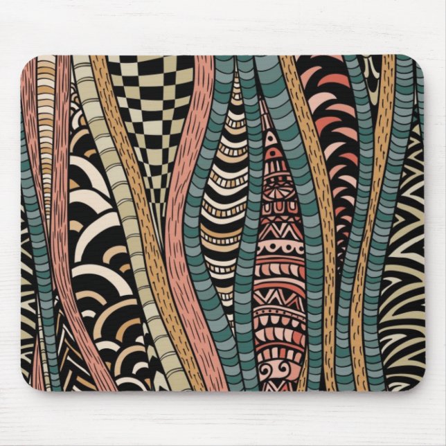 Abstract pattern in ethnic style mouse pad (Front)