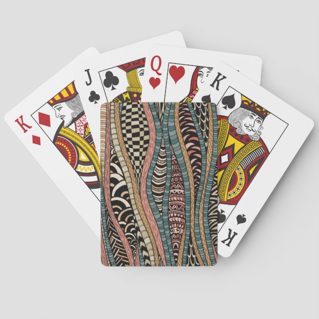 Abstract pattern in ethnic style playing cards (Back)