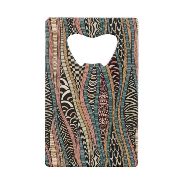 Abstract pattern in ethnic style wallet bottle opener (Front)
