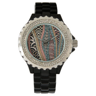 Abstract pattern in ethnic style watch