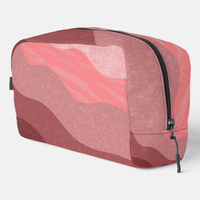 Abstract Pattern in Shades of Red and Pink Dopp Kit (Right Corner)