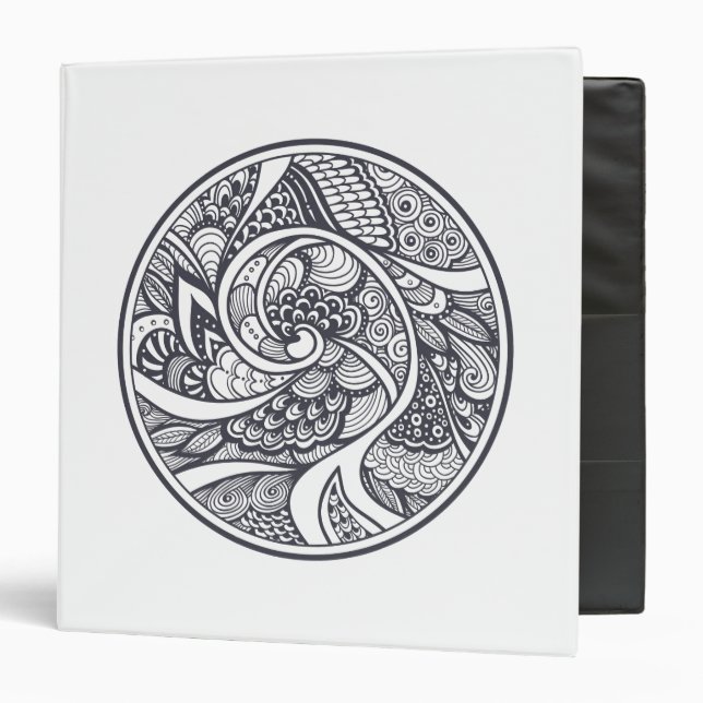 Abstract Pattern In Zen-Doodle Style Binder (Front/Inside)