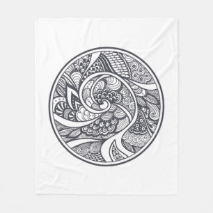 Abstract Pattern In Zen-Doodle Style Fleece Blanket
