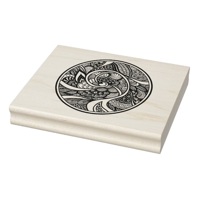 Abstract Pattern In Zen-Doodle Style Rubber Stamp (Stamp)