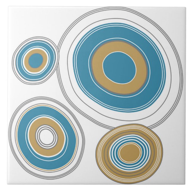 Abstract pattern, modern design, tree rings tile (Front)