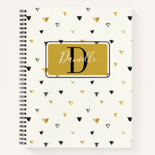 Abstract Pattern Monogram Script Modern Custom Notebook