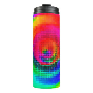 abstract pattern, multicolored geometric wallpaper thermal tumbler