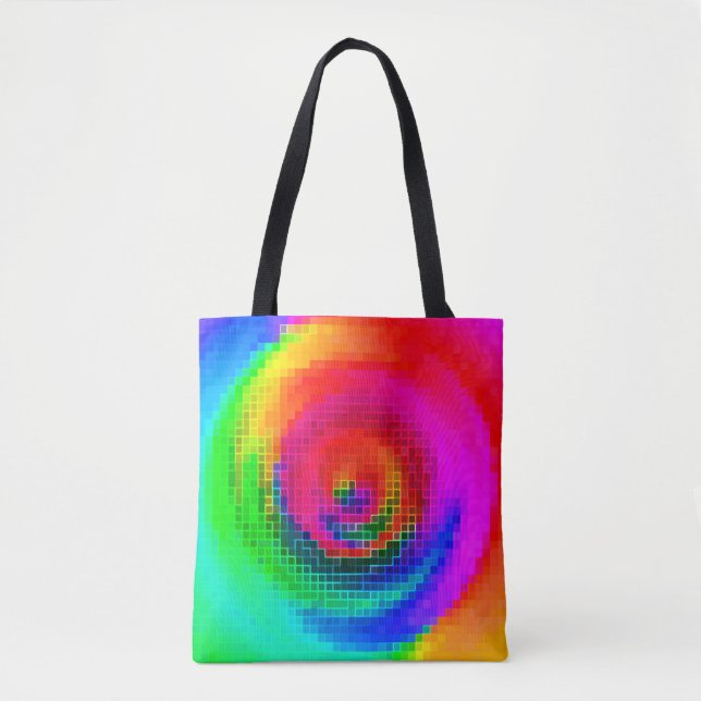 abstract pattern, multicolored geometric wallpaper tote bag (Front)