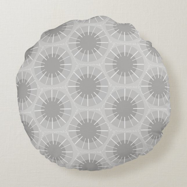 Abstract Pattern of a Michigan Petoskey Stone Round Pillow (Back)