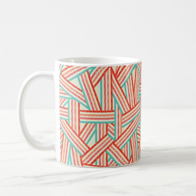 Abstract pattern of coloured stripes coffee mug (Left)