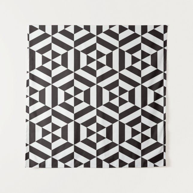 Abstract pattern of geometric hexagon seamless pat tapestry (Front)