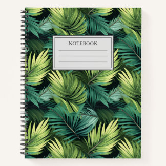 Abstract pattern of palm leaves notebook