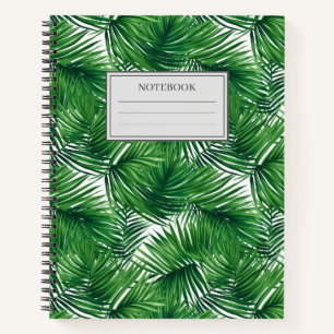 Abstract pattern of the leaves of a palm tree notebook