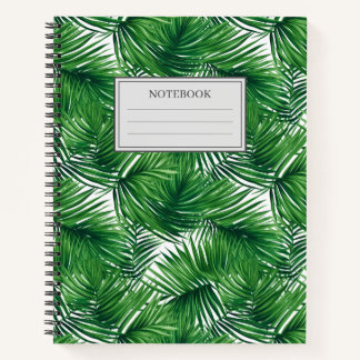 Abstract pattern of the palm tree leaves notebook