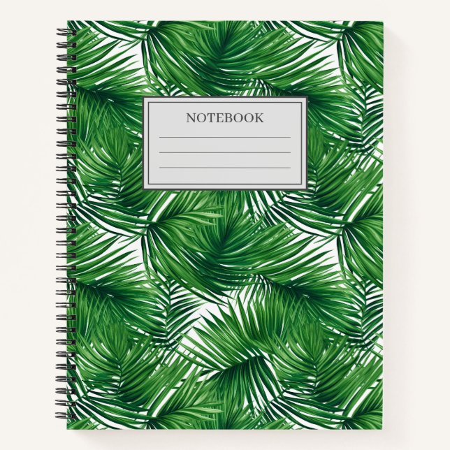 Abstract pattern of the palm tree leaves notebook (Front)