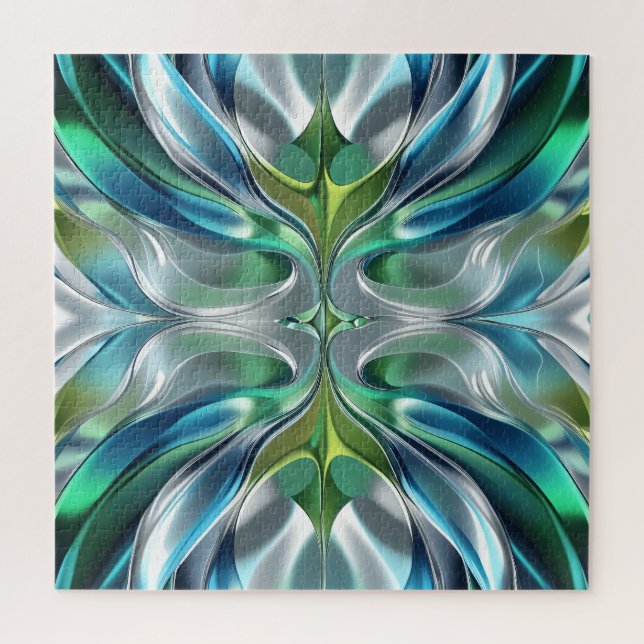 Abstract pattern of water waves jigsaw puzzle (Vertical)