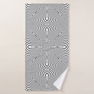 Abstract pattern of wavy stripes or rippled 3D rel Bath Towel