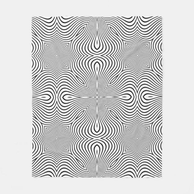 Abstract pattern of wavy stripes or rippled 3D rel Fleece Blanket (Front)