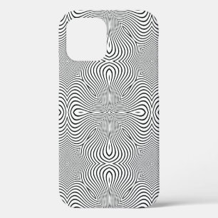 Abstract pattern of wavy stripes or rippled 3D rel iPhone 12 Case