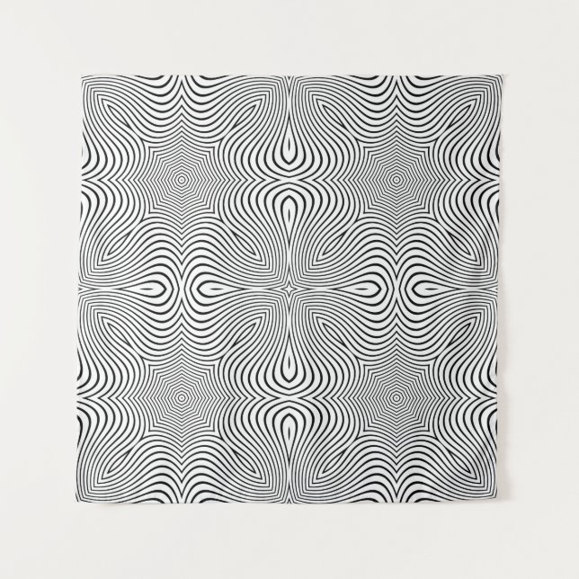 Abstract pattern of wavy stripes or rippled 3D rel Tapestry (Front)