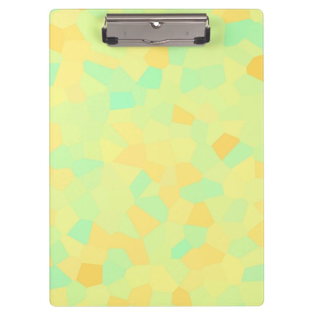 Abstract pattern of yellow and green shapes clipboard (Front)
