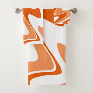 Abstract pattern - orange bath towel set