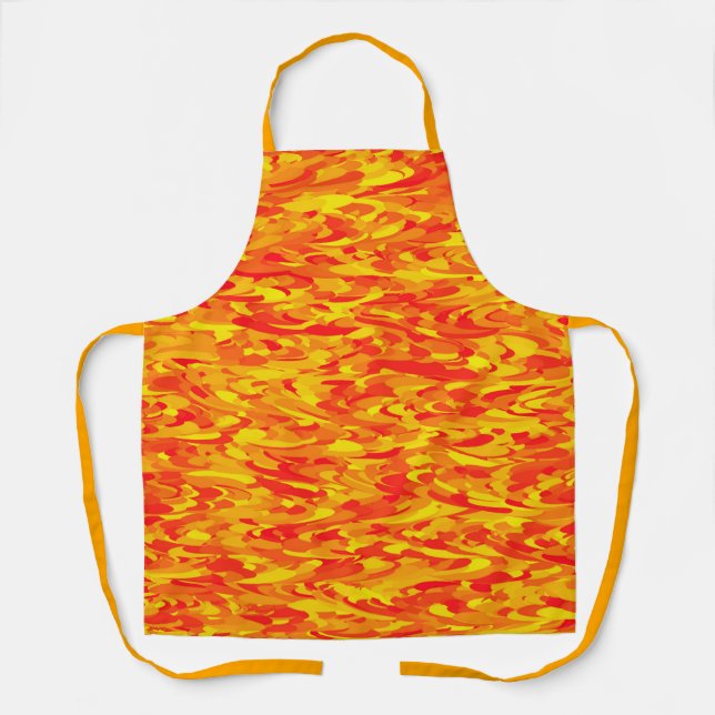 Abstract Pattern Orange Red Yellow Apron (Front)