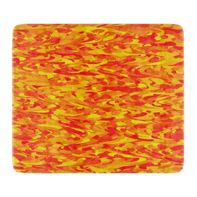 Abstract Pattern Orange Red Yellow Cutting Board (Front)