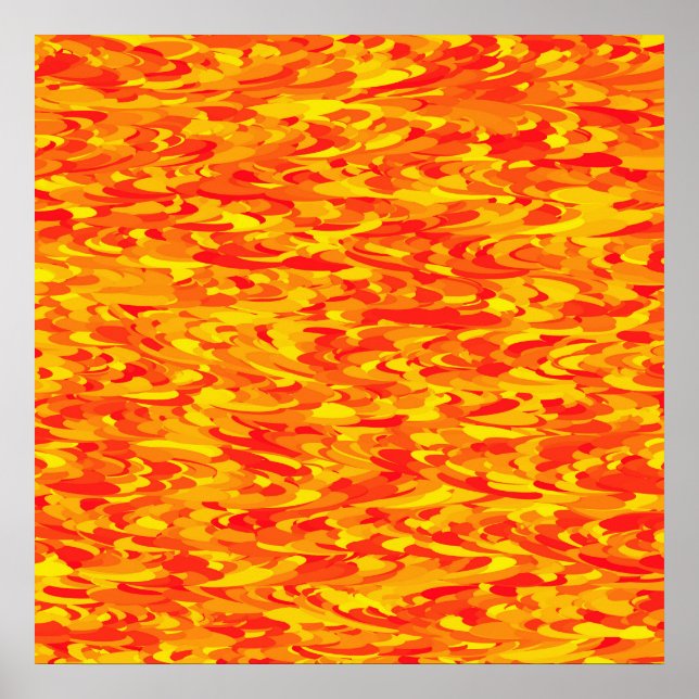 Abstract Pattern Orange Red Yellow Poster (Front)
