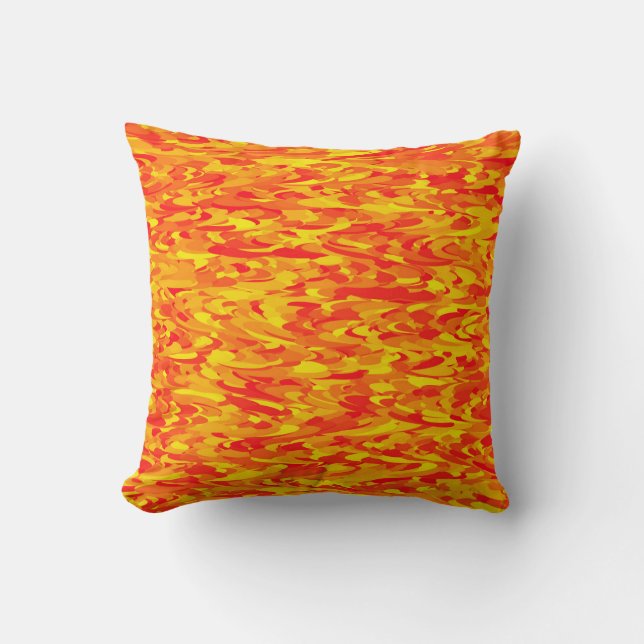 Abstract Pattern Orange Red Yellow Throw Pillow (Front)