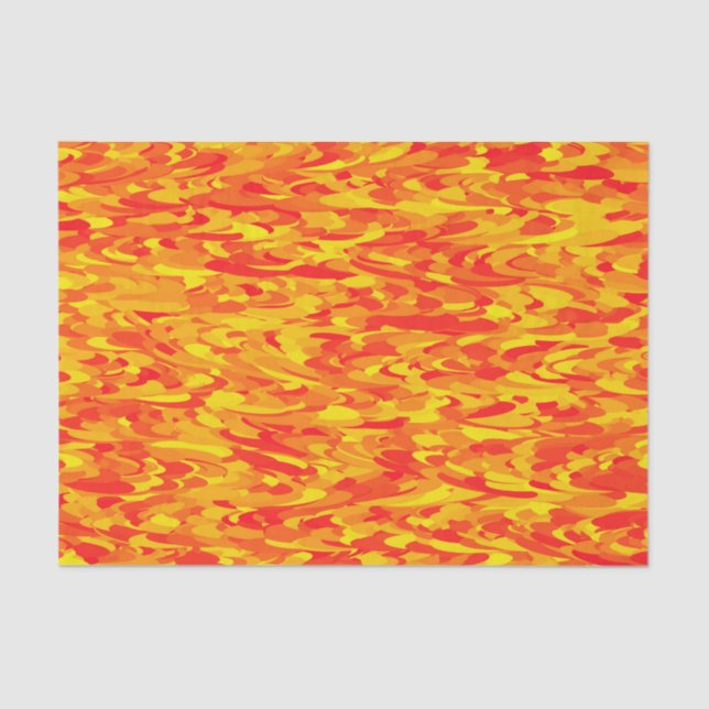 Abstract Pattern Orange Red Yellow Tissue Paper (Front)