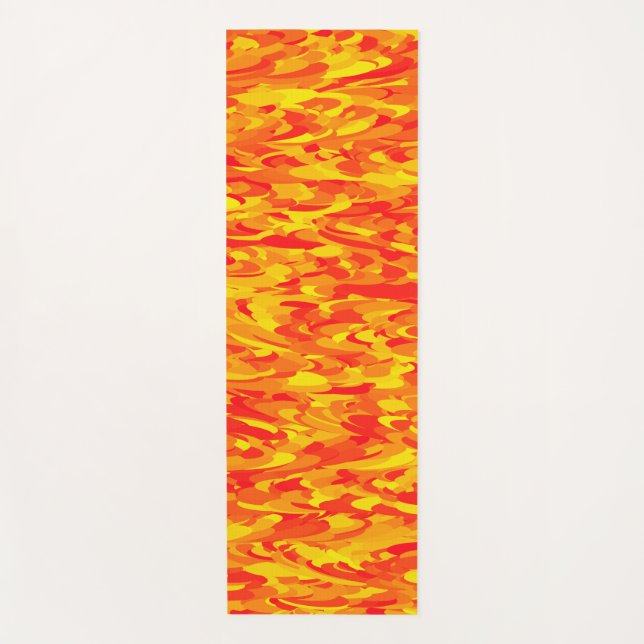 Abstract Pattern Orange Red Yellow Yoga Mat (Front)