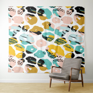 Abstract pattern, organic shapes, pastel colours tapestry