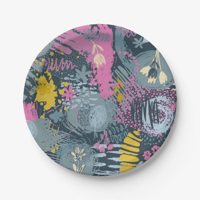 Abstract pattern paper plate (Front)