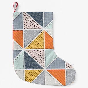 Abstract pattern, patchwork tiles. small christmas stocking