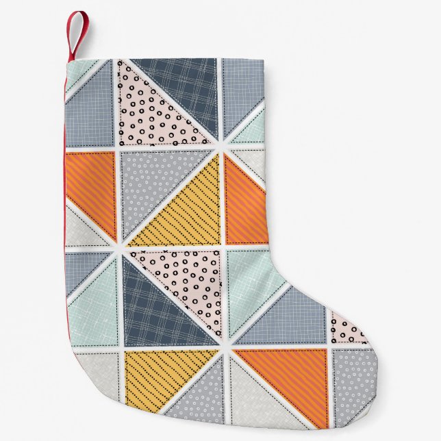 Abstract pattern, patchwork tiles. small christmas stocking (Front)