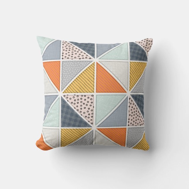 Abstract pattern, patchwork tiles. throw pillow (Front)