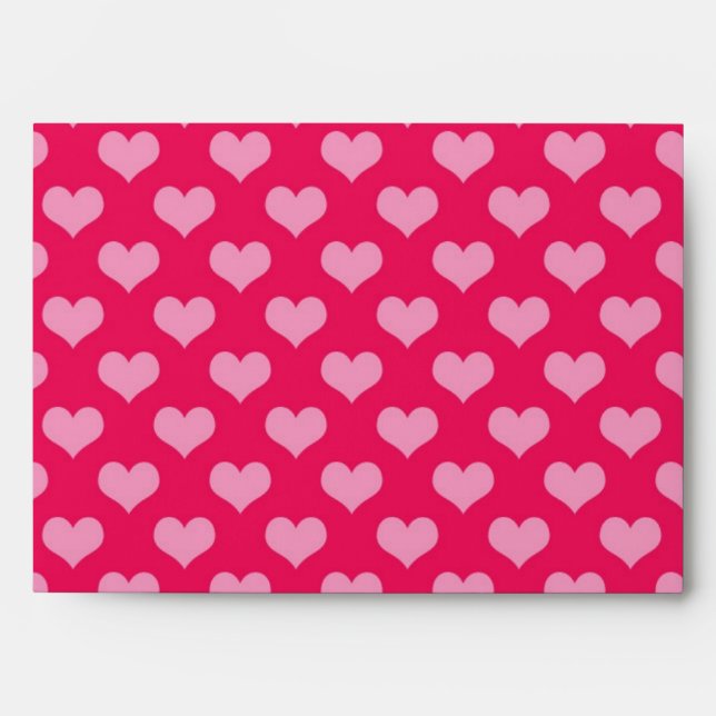 Abstract Pattern Pink Heart Envelope (Front)